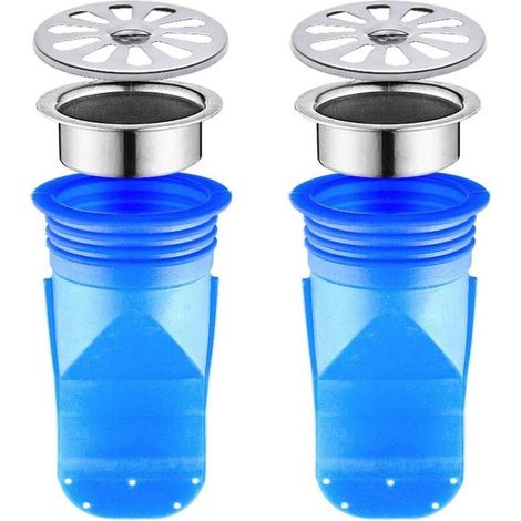 Prévention de reflux réglable, Paquet de 2 Drain de plancher de silicone, Valve à simple voie pour tuyaux Tubes dans le sol de la salle de bain (95 50cm)