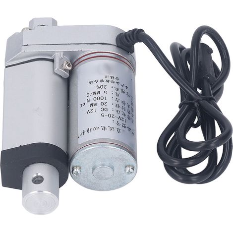 Vérin électrique linéaire 20 mm course 1000N poussée pour équipement machine 12V (1/5)