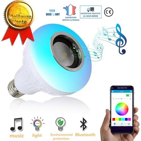 mpoule bluetooth lumières de musiqueled intelligent connecté télécommande - Aueq - lampe couleur lumière éclairage (1/4)