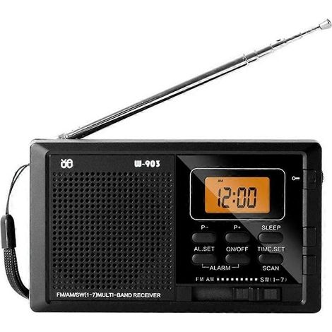 Radio numérique FM AM SW, écran LED, horloge, radio stéréo, radio à piles, petite radio portable, mini radios (1/5)