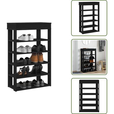 vidaXL Schuhregal Schwarz 60x30x98 cm Holzwerkstoff