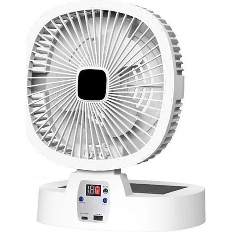 Ventilateur solaire multifonctionnel. portable et pliable. avec batterie de grande capacité. Rechargeable à l'énergie solaire pour une utilisation en extérieur. (1/5)