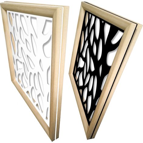 FOGLIE - Modules décoratifs en bois et PVC - Couleur : noir - Dimension : 73x73 cm