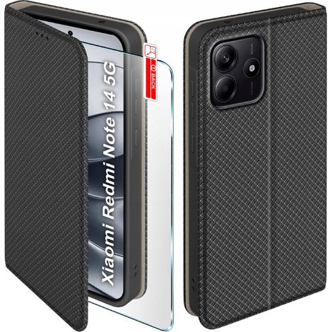 Custodia per Xiaomi Redmi NOTE 14 5G SMART MAGNET BOOK CLOSED NERA + Vetro (1/5)
