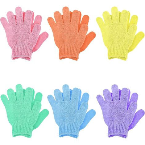 12 guantes exfoliantes corporales para mujeres y hombres. (1/5)