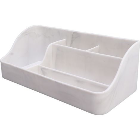 Kosmetik-Organizer mit 5 Fächern, Aufbewahrungsbox aus Silikon, Schreibtisch-Organizer für Hautpflegeprodukte, Lippenstifte, Pinsel, Balsame, Lidschatten, Nagellacke, Schmuck, Marmoroptik (1/5)