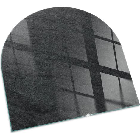 Plaque Carrée de sol en verre trempé sous cheminée protection parquet et plancher Texture surface pierre 100x100 cm (1/5)