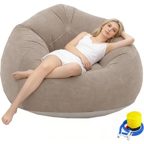 Pouf gonflable, fauteuil gonflable, canapé de plage avec pompe à air, chaise gonflable portable, canapé de plage gonflable étanche pour voyage, camping, piscine, plage (1/5)