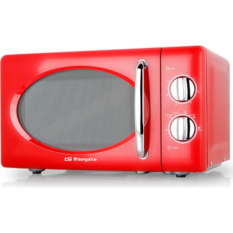 Orbegozo mi2020 700w Mikrowelle mit 20 Liter Fassungsvermögen und rotem und silbernem Design