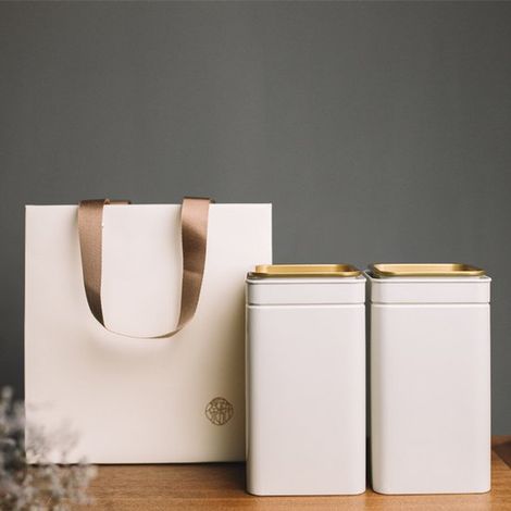 Set di 2 barattoli da tè in metallo bianco, ermetici e resistenti, contenitore multifunzionale per la cucina, per conservare il tè (1/5)