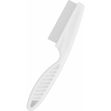 Peigne anti-puces professionnel pour chiens et chats - Peigne anti-poux pour enlever les puces - Peignes pour chien avec dents arrondies en métal pour un soin doux(Petit) (1/5)