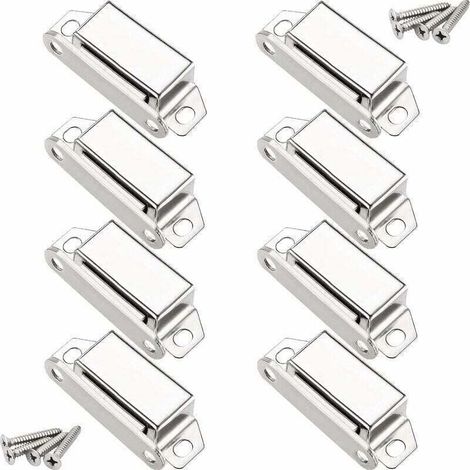 Enowelir Loqueteaux Magnétiques 10 Kg En Acier Inox 304 Avec 32 Vis Pour Fermeture De Porte Meuble Armoire Placard Lot De 8 (1/5)