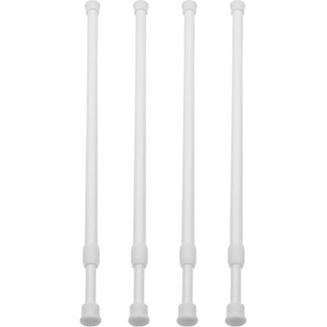 Barre de sécurité ajustable pour fenêtre, tige de tension extensible, lot de 4 tringles suspendues pour placard, support mural robuste en acier (1/3)