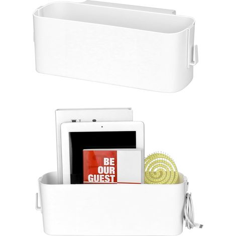 2 pièces rangement de chevet avec crochets détachables, organisateur de rangement suspendu au lit, pour livres, téléphones, accessoires (1/5)