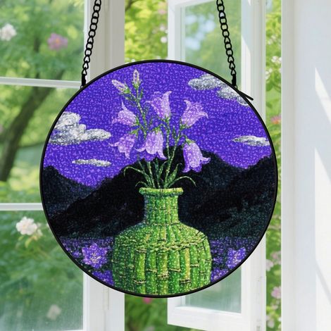 25cm Suspension décorative vitrale pour fenêtre, motif floral, décoration de jardin, cadeau pour maman, grand-mère et professeurs (1/5)