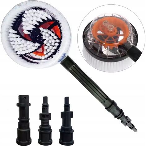 Spazzola Rotante TurboClean SpinBrush 3in1 – Compatibile con Idropulitrici Lavor, Karcher, Black&Decker 3 Adattatori Inclusi Pulizia Auto, Facciate, Mobili da Giardino (1/4)