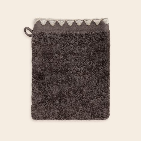 Gant de toilette en Éponge unie et point feston triangulaire NERYDA
