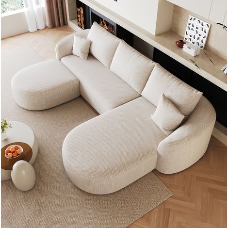 Sofá modular esquinero sin montaje tela blanco OKMYHOME (1/5)