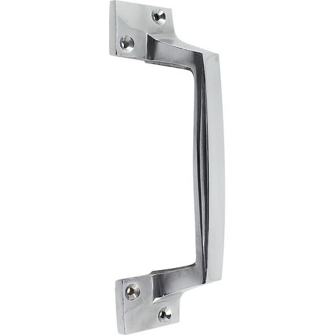Poignée de tirage déportée en aluminium poli 4 trous hauteur 190 mm