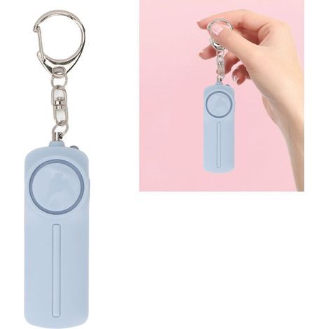 Alarme d'urgence Mini porte-clés de qualité militaire Alarme de sécurité puissante 130 dB avec lampe de poche LED pour femmes, enfants, personnes âgées,Bleu (1/5)