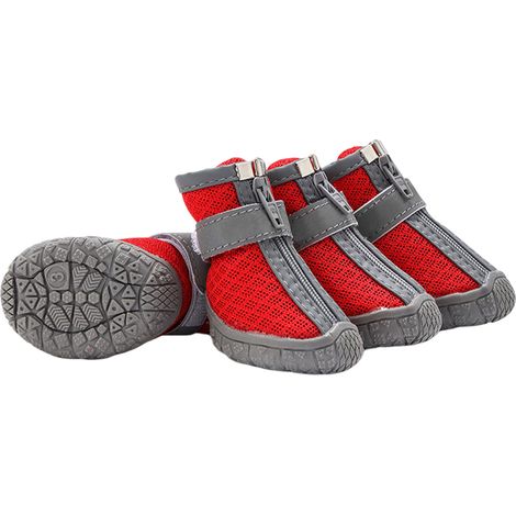 4 chaussures pour chien, imperméables, antidérapantes, résistantes à l'usure, respirantes, anti-salissures, pour extérieur et toutes saisons (1/5)