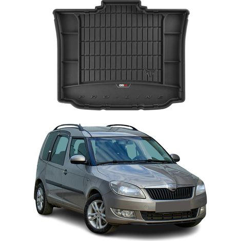 Tapis de Coffre 3D TPE Premium Compatible avec Skoda Roomster 2006-2015 Bac de Protection de Coffre Intérieur antidérapant Revêtement de Coffre Bords Hauts pour Voiture Noir (1/5)