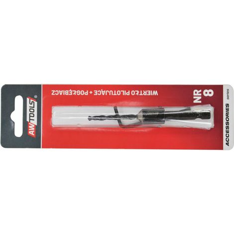 Broca piloto + avellanador Aw, modelo 8, herramienta para carpintería, alta precisión, ideal para trabajos de taladrado y avellanado en madera, diseño duradero.