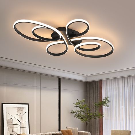 Plafonnier LED 80 cm, lustre LED créatif à anneau de fleurs 82 W, plafonnier moderne, lumière blanche chaude 3 000 K (1/5)