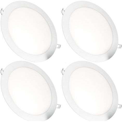 Set of 4 round recessed spotlights, 18W, 1500 lumens, aluminum, warm white, ceiling (1/5)