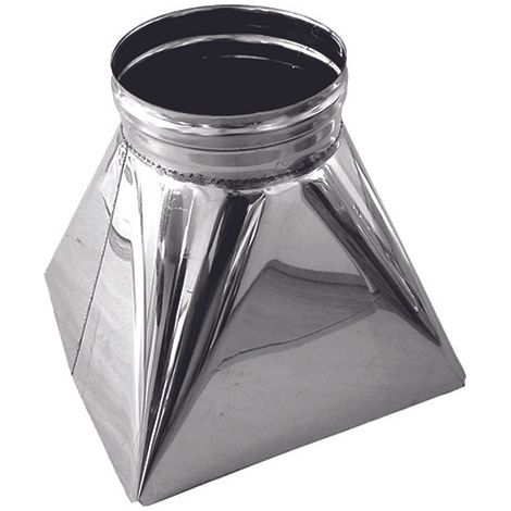 Tolva cuadrada x-tondo para chimenea DN 130 tubo de acero inoxidable 316