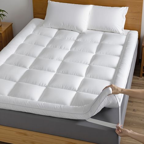 Surmatelas 5cm – Microfibre Douce, Respirante. Avec Sangles Élastiques. Modèle (120x190cm). (1/5)