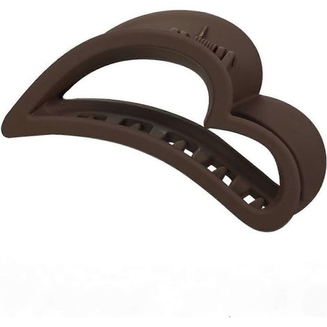 Set mit 2 Haarspangen mit starkem Halt, große, durchbrochene, herzförmige Haarspangen, für Damen- und Mädchenfrisuren – Braun, WZ-948R (1/2)