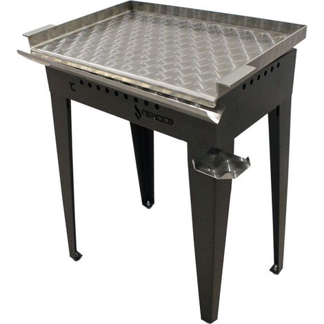 Celsius 6040 GP Piastra liscia Griglia barbecue per arrostire con gambe acciaio giardino esterno carne a gas