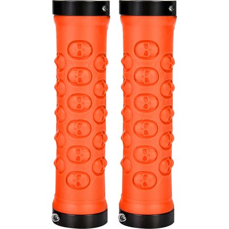 Poignées de Vélo Anti-Dérapantes à Blocage Rapide pour VTT, Couleur Orange (1/5)