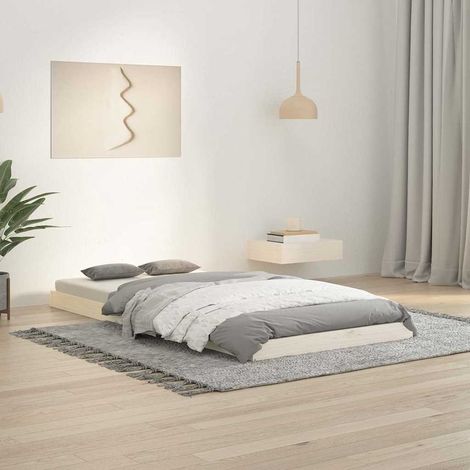 Lit simple pour adulte Moderne - Cadre de lit - Blanc 90x190 cm Bois de pin massif Simple BV128477 - BonneVie (1/5)