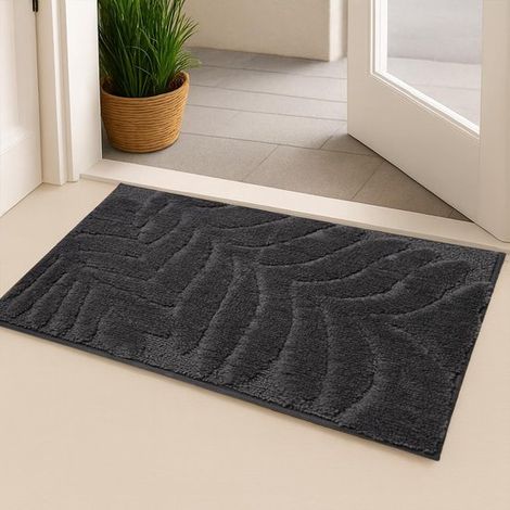 Tappeto, Moquette, Tappeto per soggiorno, Tappeto per interni, Sottotappeto antiscivolo, Tappeto antiscivolo, Assorbente, Lavabile, Tappeto in morbida microfibra, Per camera da letto, 40x60 cm, Grigio (1/5)