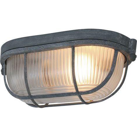 Mexlite - plafoniera - Lisanne - grigio - vetro metallo - lampada (1/2)