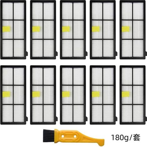 Kit de repuestos para aspiradoras robot iRobot Roomba serie 8/9, juego de 11 piezas (10 filtros + 1 cepillo de limpieza) (1/5)