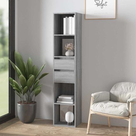 vidaXL Book Cabinet Grey Sonoma 36x30x171 cm Engineered Wood (1/5)