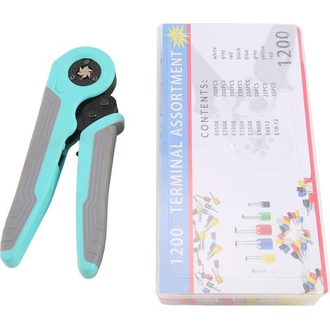 Professional electrician's crimping tool for tubular terminals/pins - Maximum crimping tool, adjustable ratchet mechanism (1/5)