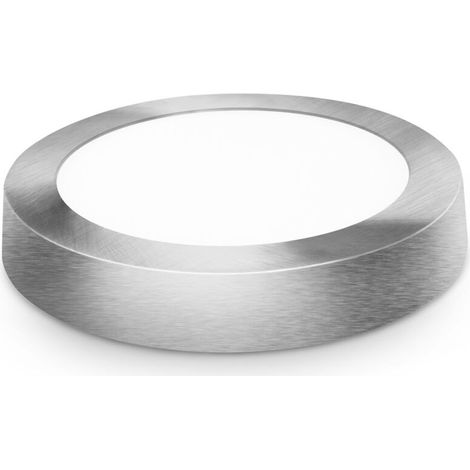 Downlight LED surface ronde argent mat 12w neutre (1/2)