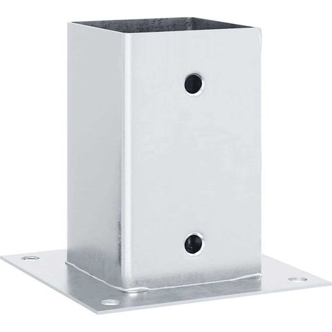Post Bases Square 4 pcs Silver 81x81 mm Galvanised Steel vidaXL