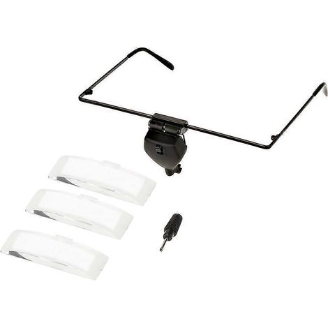 Lunettes de réparation de montres à verre unique, loupe grossissante 1,5x / 2,5x / 3,5x avec éclairage LED (1/5)