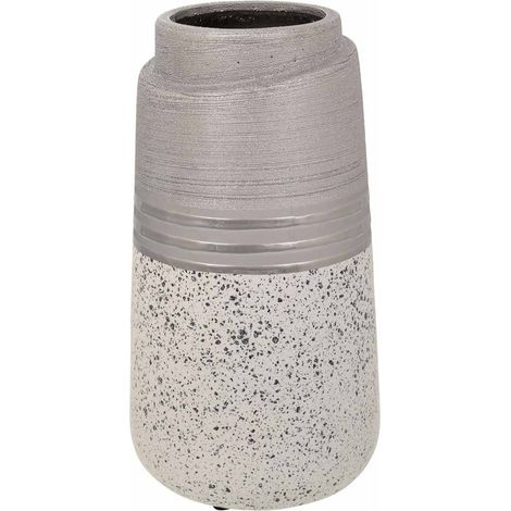 Jarrón de cerámica plateado 13x13x24,5 (1/5)