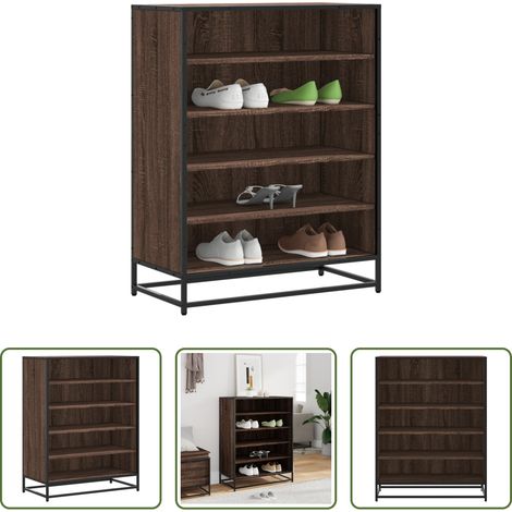 Holzschrank - Schuhschrank Eichen-Optik 75x38x97,5 cm Holzwerkstoff Metall (1/5)
