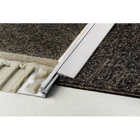 Schluter – Profilé de transition réglable RENO-V – Aluminium anodisé mat – Hauteur 10mm – Longueur 2500mm – Adapté pour sols de hauteurs différentes