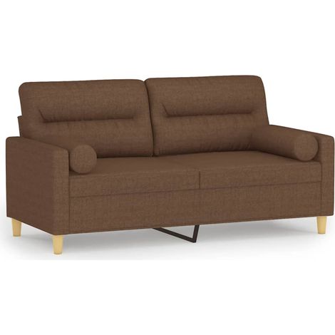 Maison Exclusive - Divano a 2 Posti con Cuscini Marrone 140 cm in Tessuto