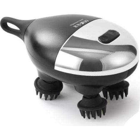 Masseur de Tête Électrique, IPX7 Étanche Sans Fil avec 8 Têtes de Massage, 3 Modes & 4 Niveaux de Vibration, Rechargeable, pour la Croissance des Cheveux, Nettoyage en Profondeur, Relaxation du Stress