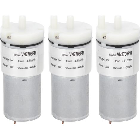 Micropompa per acqua, mini motore sommergibile, accessori per aerazione acquario, DC6V VN2706PM, 3 pezzi -Crezuo