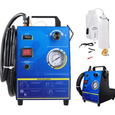 Intercambiador de líquido de frenos, funcionamiento a 12 V CC, presión ajustable de 0,7 a 2,5 bar, compatible con sistemas de automoción, botella de aceite usado de 1 L, adaptador para cilindro maestr (1/5)